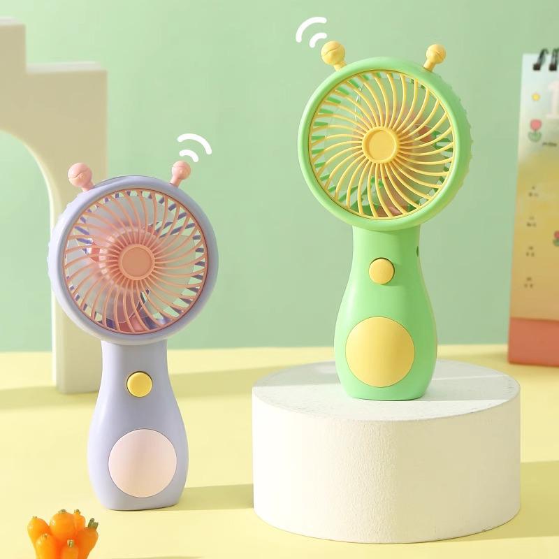 Portable Cartoon USB Rechargeable Mini Fan for Students and Desktops