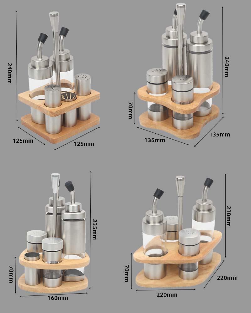 304 Stainless Steel Spice Set: Seasoning Jar, Oil Pot & Salt Shaker with Lid for Home & Restaurant.