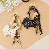 Pony beaded braided rope pendant car pendant key pendant pu leather new rivets war horse bag pendant