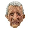 Masque de Personnage Vieil Homme Intégral avec Style Plissé, Cheveux Gris Attachés et Bouche Mobile pour Fête, Scène et Cosplay