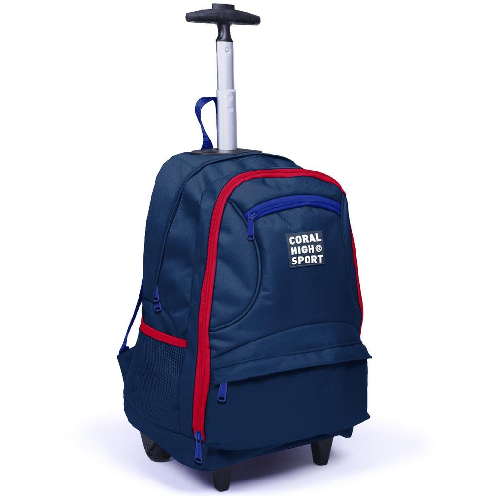 coral high Sportlicher marineblau-roter USB-Trolley-Rucksack mit vier Fächern 23254