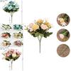 Realistic Rose Peony Artificial Flower Bouquet For Home Wedding Hotel Decoration Silk Material