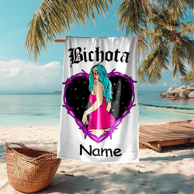 Personalized Customized Proof Beach Towel with Singer Karol G Pattern - Soft, Absorbent,quick-drying,perfect Swimming,camping&bathing