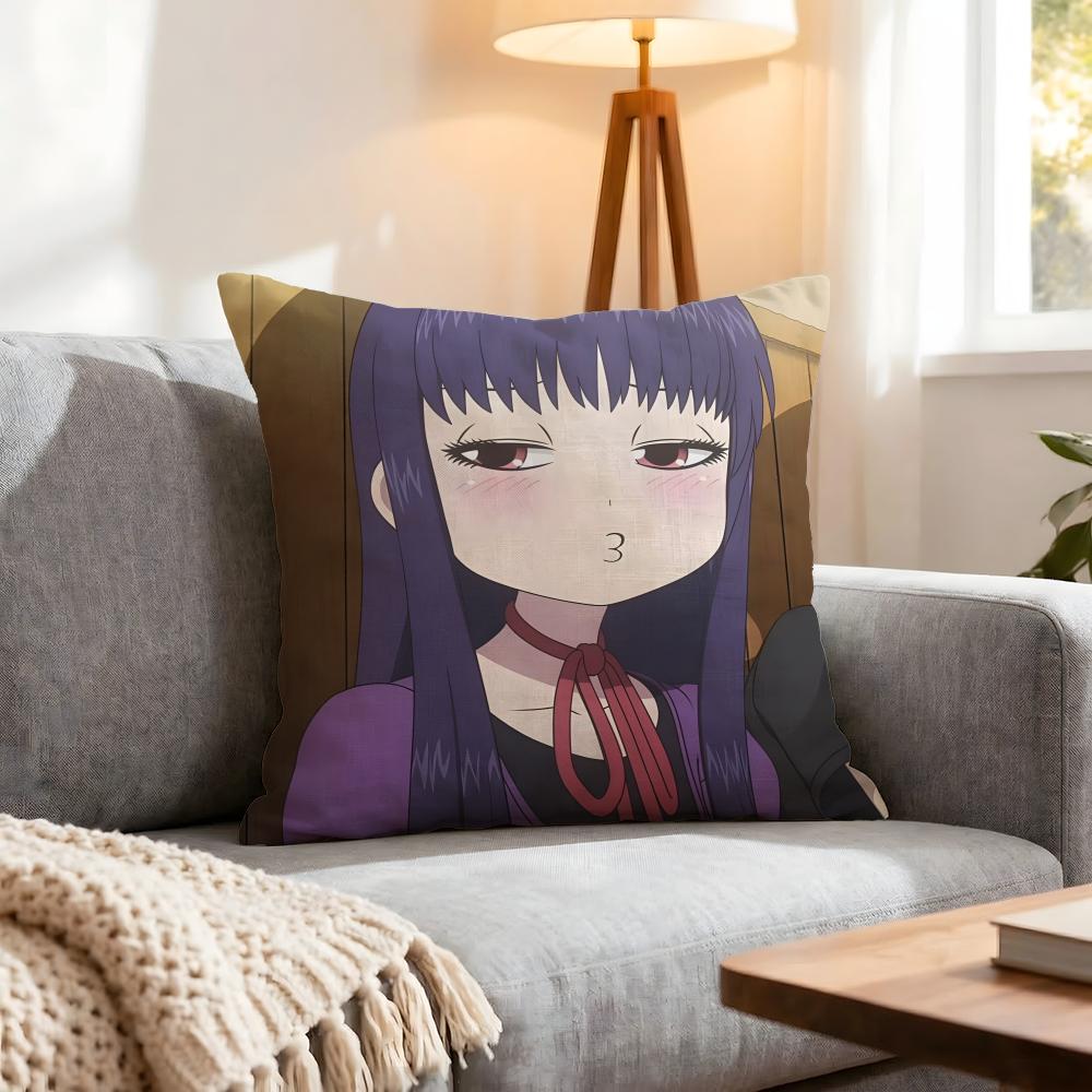 Anime Hi Score Girl Cushion Cover 1Pcs Decorative Covers Soft Cushion Case For Sofa Couch Decor 40X40 45X45 Pillowcases