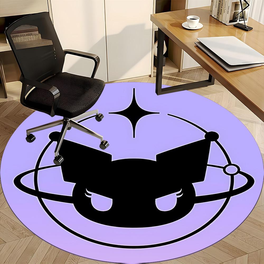 Kuromi Cat Office Round Area Rug, Indoor Mat Suitable For Office,Bedroom Living Room Home Decor, Room Deco a0908136