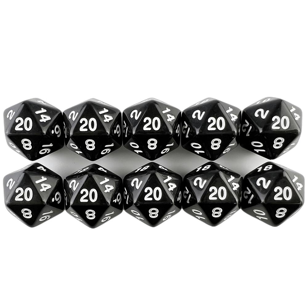 Neprůhledné barevné kostky D20, 10 ks, 20stranné kostky, kostky pro hru DND, příslušenství pro deskové hry DND