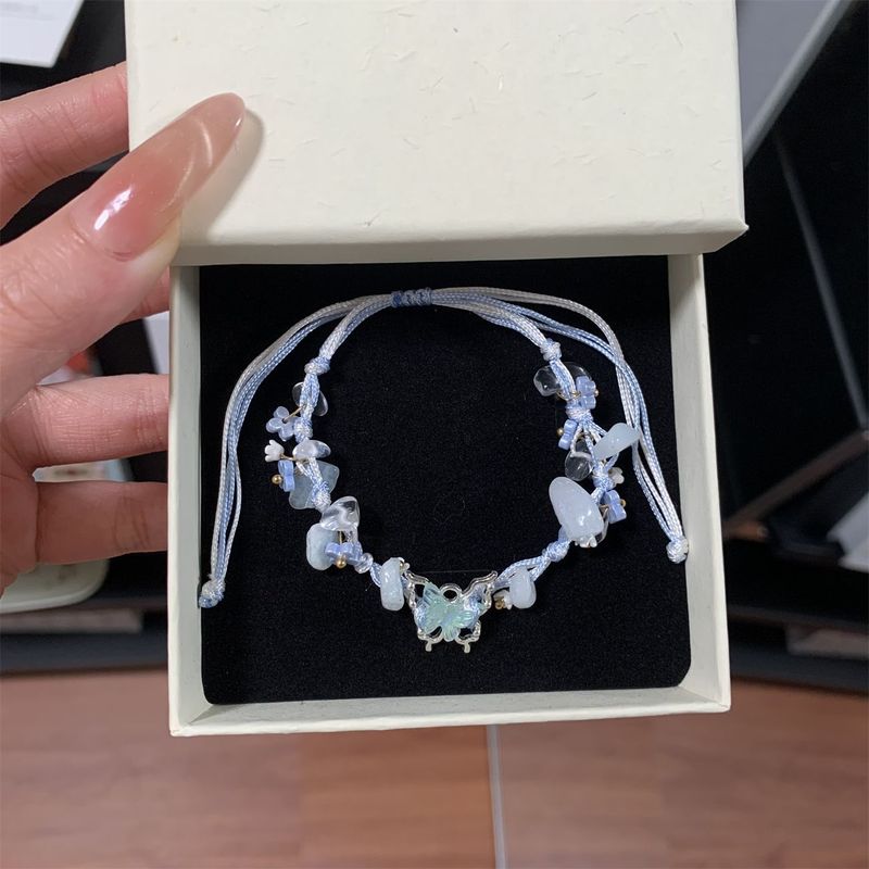 

Супер Сказочный Синий Браслет для Подруг с Бабочками, Сладкий Свежий Плетеный Парный Браслет, Красивый Нишевый Стиль, Браслет в Стиле Инс Sweet butterfly bracelet 1 gift box