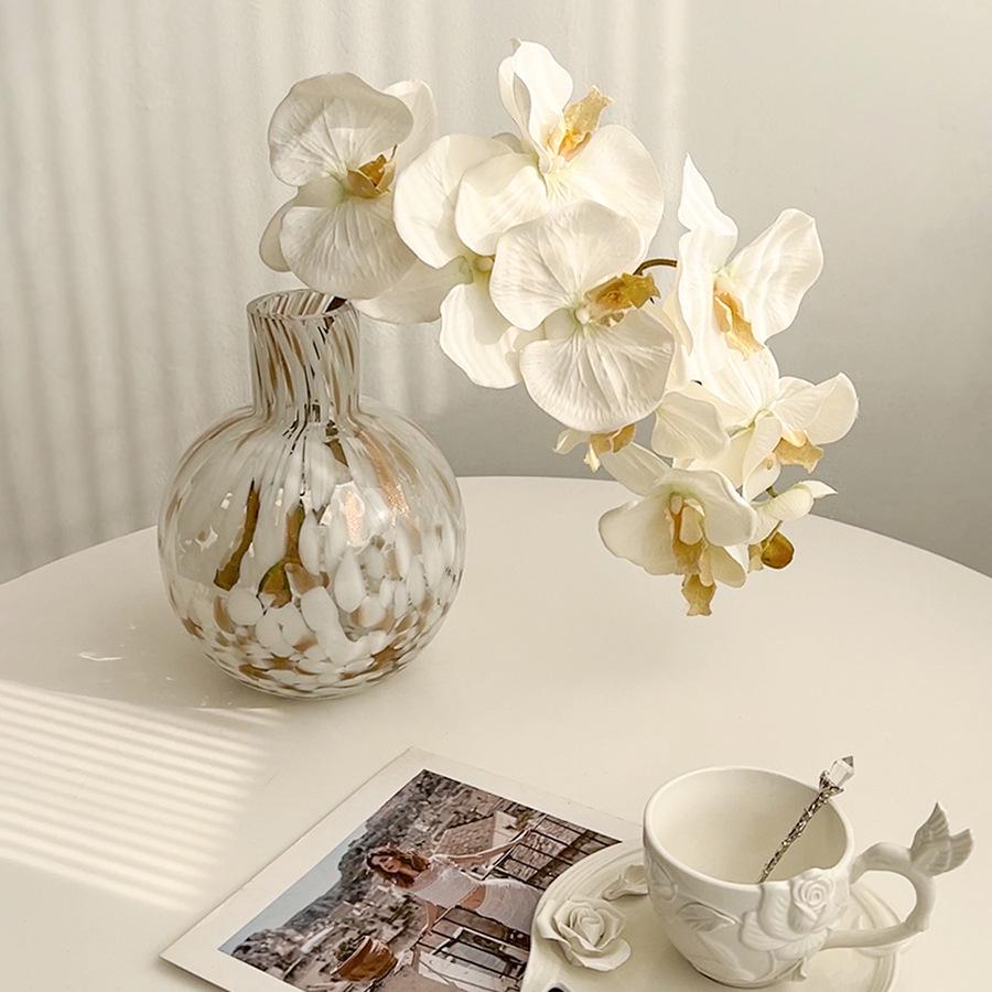 Light Luxury Phalaenopsis Artificial Floral Arrangement for Dining Table Decoration