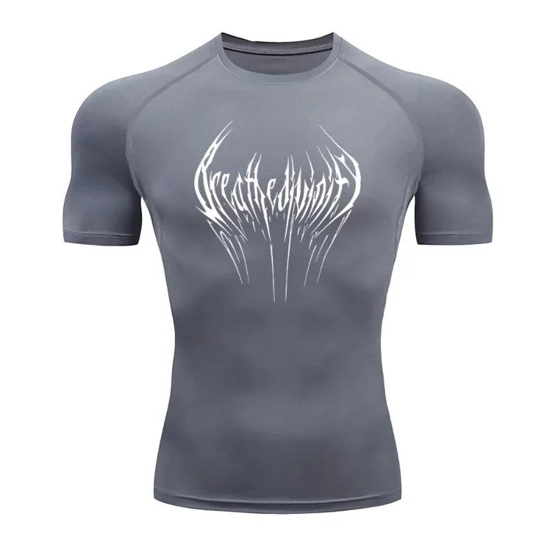 Summer Compression Sweatshirt Short Sleeve for Men's Running Fitness T-Shirt Jogging Quick-Dry Top Gym Workout Comfortable Tight Fit