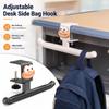Punch-Free Desk Side Bag Hook Double Hook Desk Hanging Rack Durable Backpack Holder  Workstations