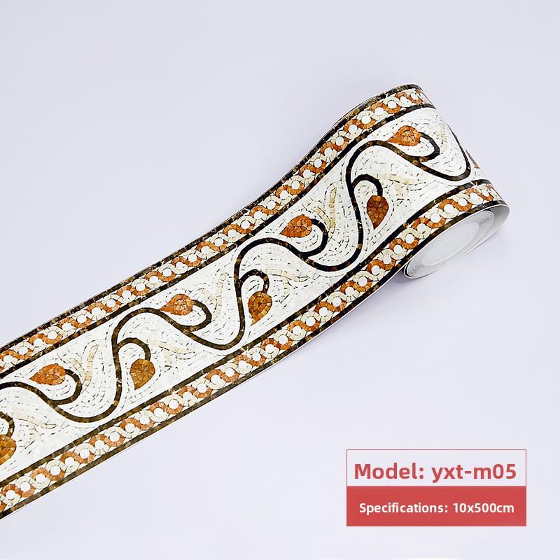 Bathroom Waist Line Sticker Self-adhesive Waterproof Living Room Bedroom Kitchen Skirting Line Tile Sticker Pvc Wallpaper Decorative Wall Sticker