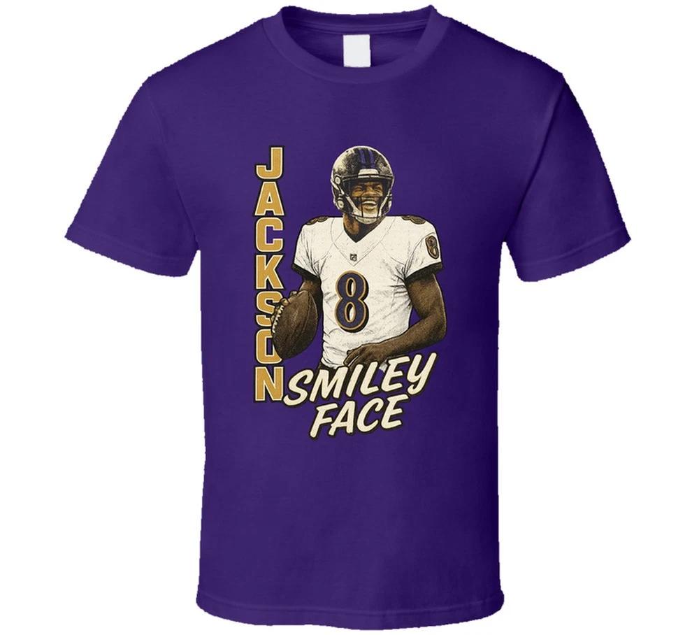 Lamar Jackson Smiley Face Retro Look Sports Fan T Shirt S