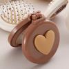 2-In-1 Mini Folding Hair Brush with Makeup Mirror Portable Travel Air Cushion Comb Women Girls Scalp Massage Detangling Brush