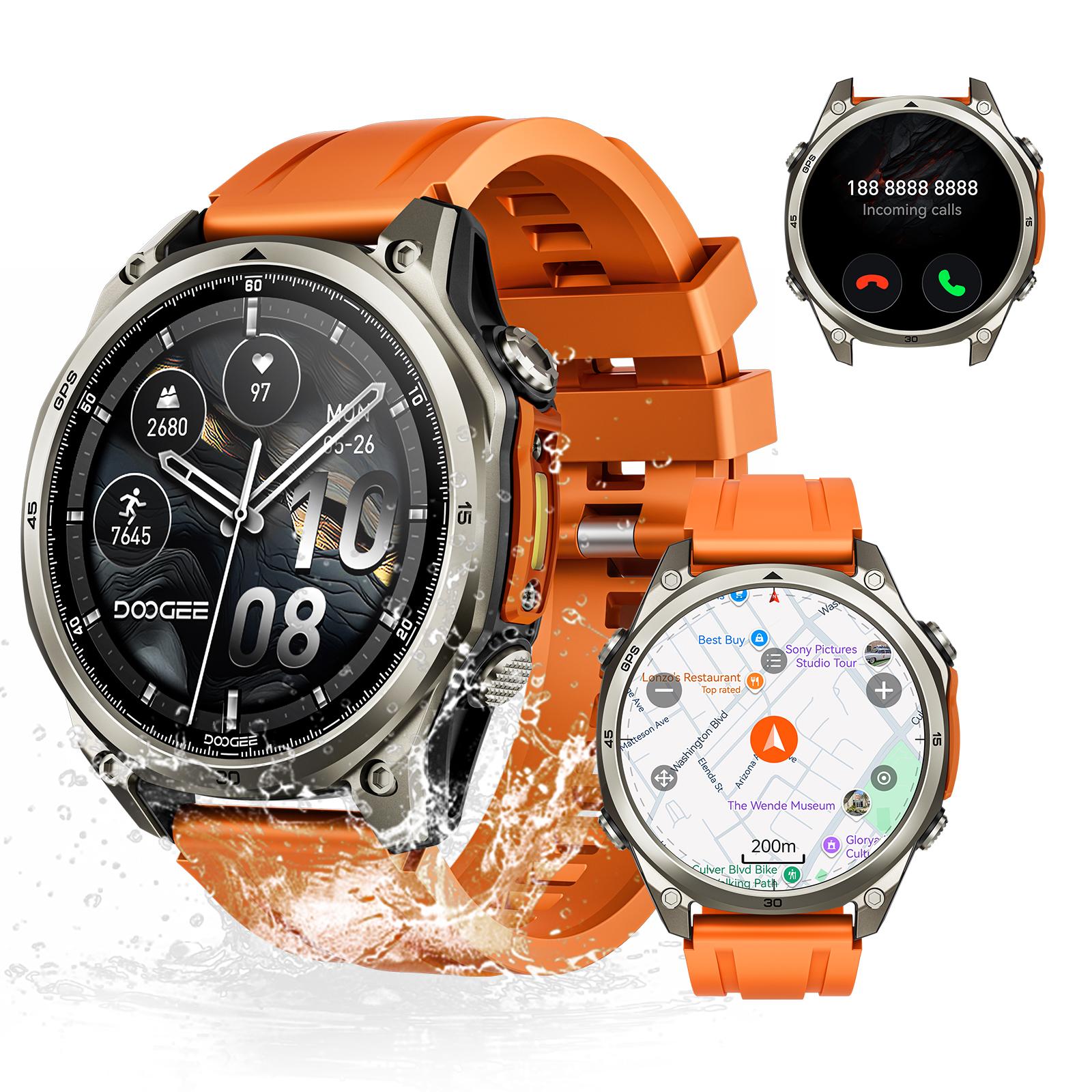 

DOOGEE Anywise W1 Pro, 1.43 Fitness Smartwatches for Android Phone/iPhone,170+ Sports Modes, Answer/Make Calls/12 Days Battery/2 Strap помаранчевий