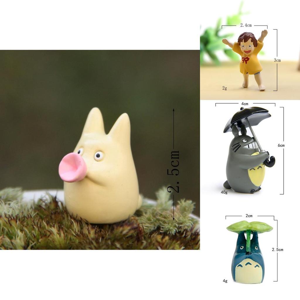 Cute Totoro Umbrella Blowing Horn Cat Pajama Girl Mini Model For Celebration And Collectors Gift