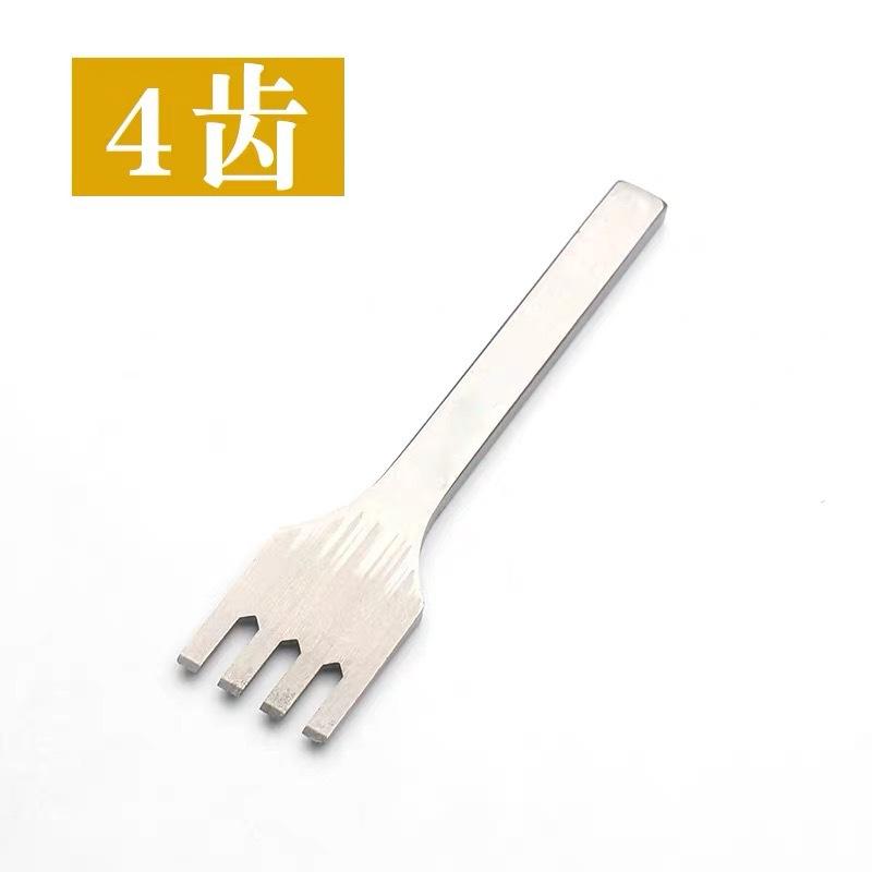 1/2/4/6 Teeth Stainless Steel Leather Stitching Punching and Chop 3mm Teeth Width Suitable for Belt Wallet DIY Leather Making