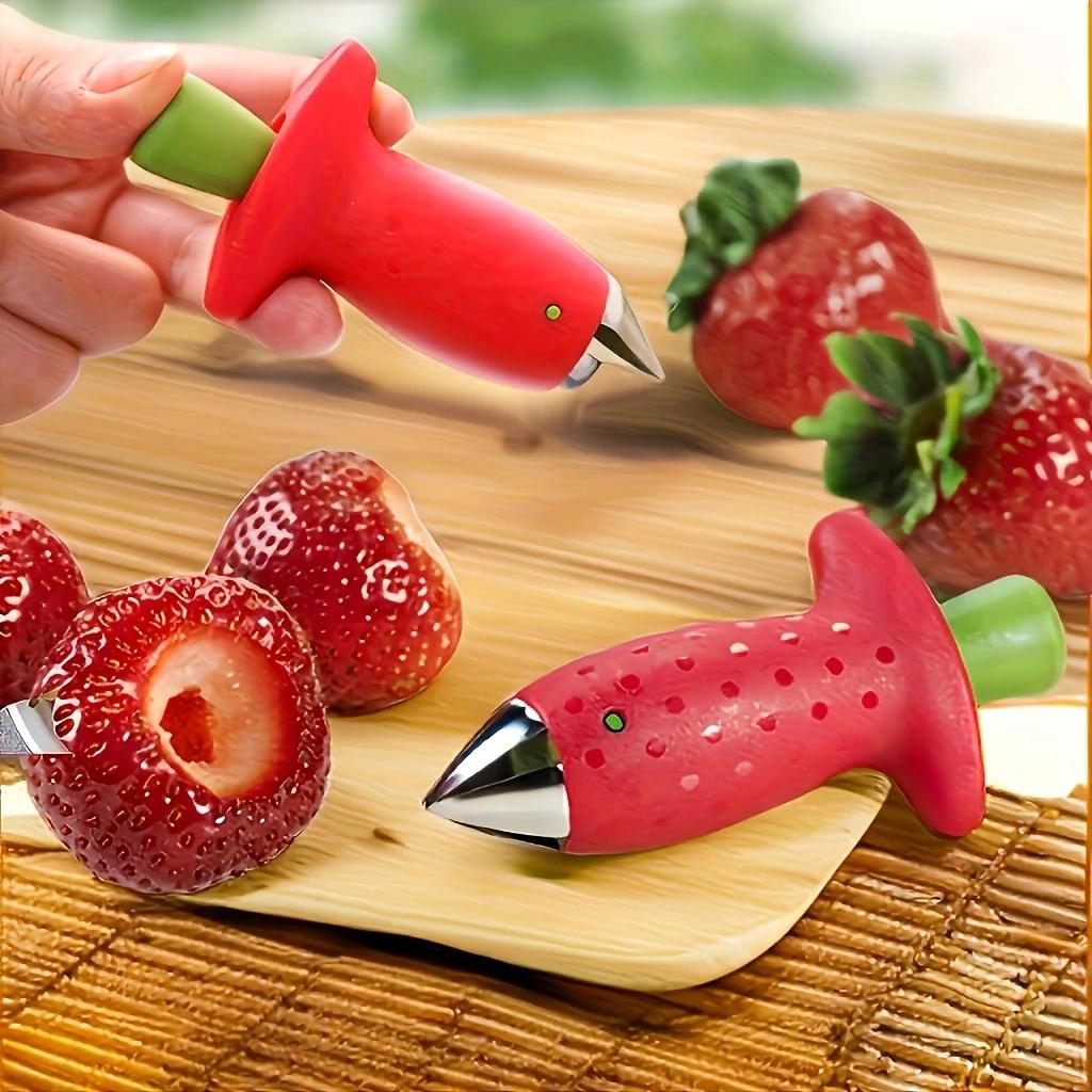 2pcs Strawberry Nucleation Tool - Can Quickly Prepare the Kitchen and Remove Fresh Strawberry Stems