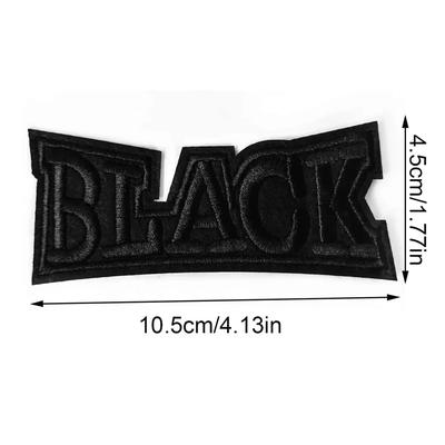 Chic Black Embroidered Iron-On Patch: Easy Fabric Repair & Fashionable Decoration, Quick To Apply