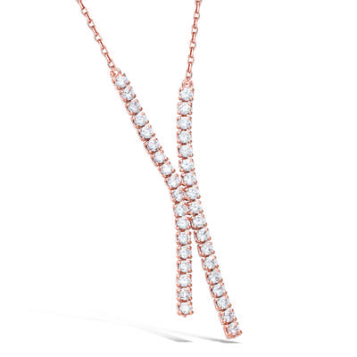 [R7122] - Gold-Plated Necklace 'Sissi' White Rose Gold - 45 Mm