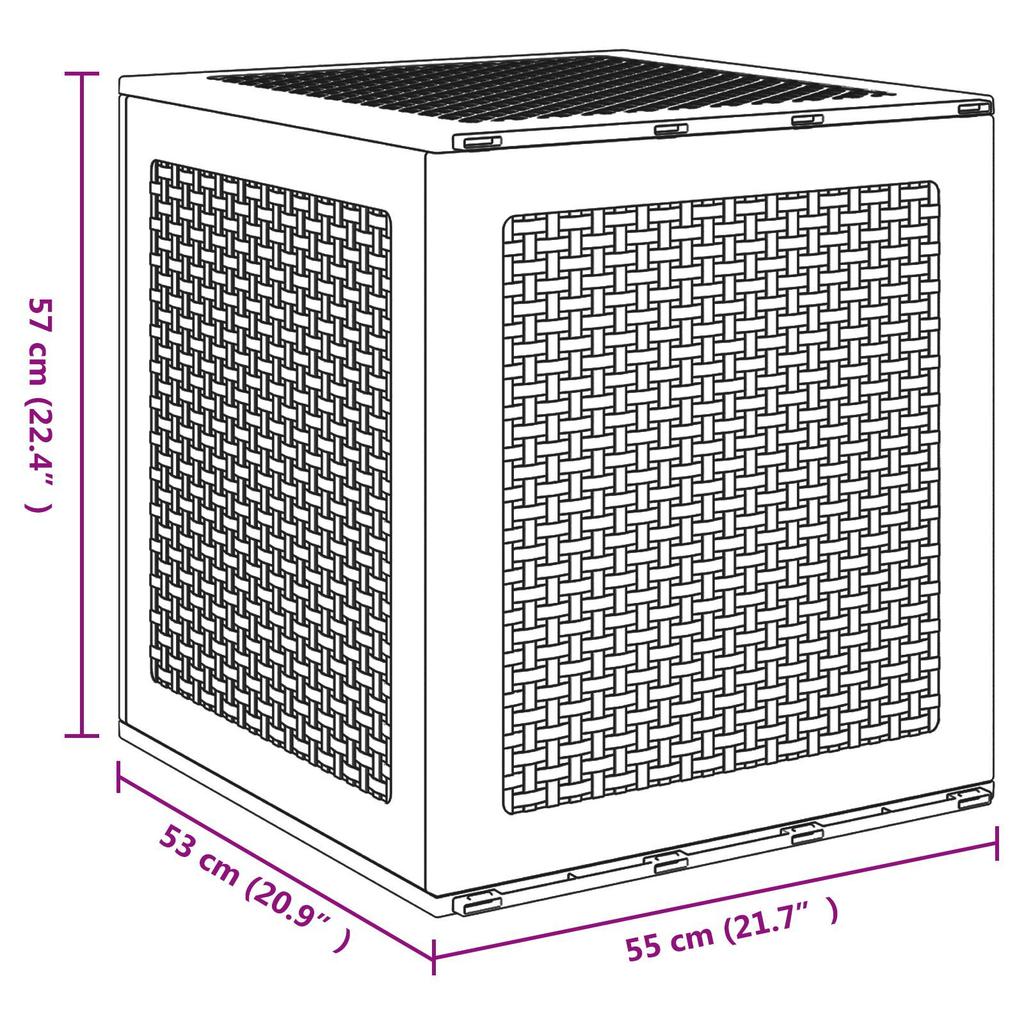 Garden Storage Box, Suitable for Storing Gardening Tools, Cushions, or Pool Supplies, Ideal for the Balcony or Garage, Dimensions 55x53x57 Cm