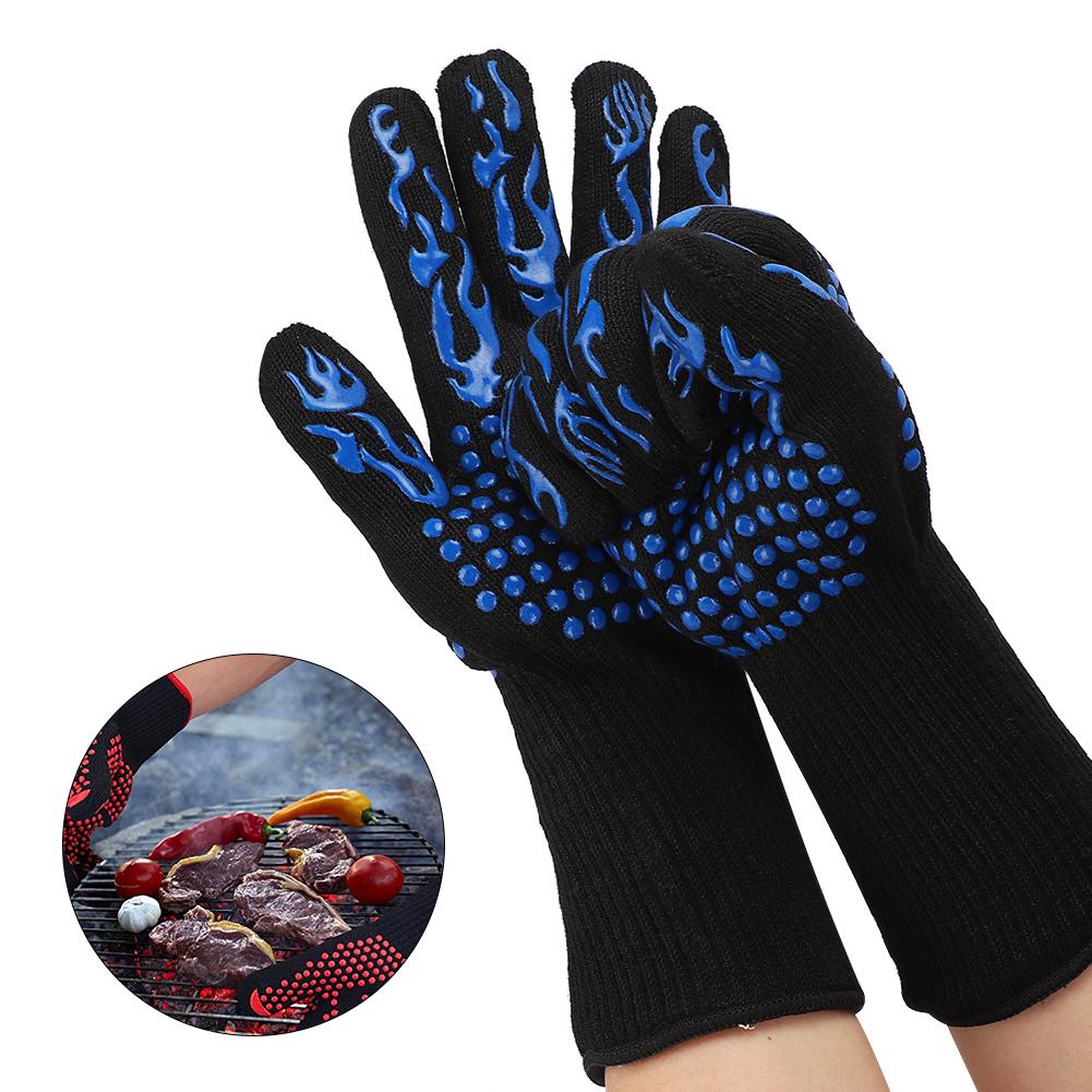 800 Grad Celsius  1482 Grad F Hitzebeständige Brandschutzhandschuhe Flammhemmend Rutschfest für Mikrowellenherd BBQ Backen l