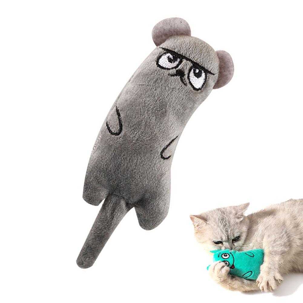 Cartoon Cat and Dog Shaped Toys, Bite-resistant Puppy Plush Dolls Cat Self-entertainment Teeth Grinding and Cleaning Interactiv