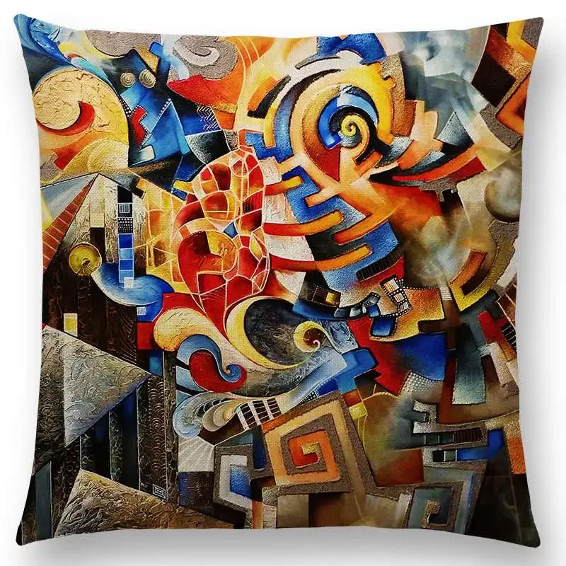 Nowy d Drukowany Wspaniały Abstrakcyjny Obraz Rzeźba Tajemniczy Wzór Fantastyczna Poszewka na Poduszkę Sofa Narzuta Poszewka na Poduszkę
