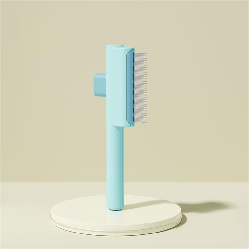 Cats Grooming Brush With Release Button Pet Hair Removal Comb For Short Long Hair Cats Massaging Shedding Cleaning Tool