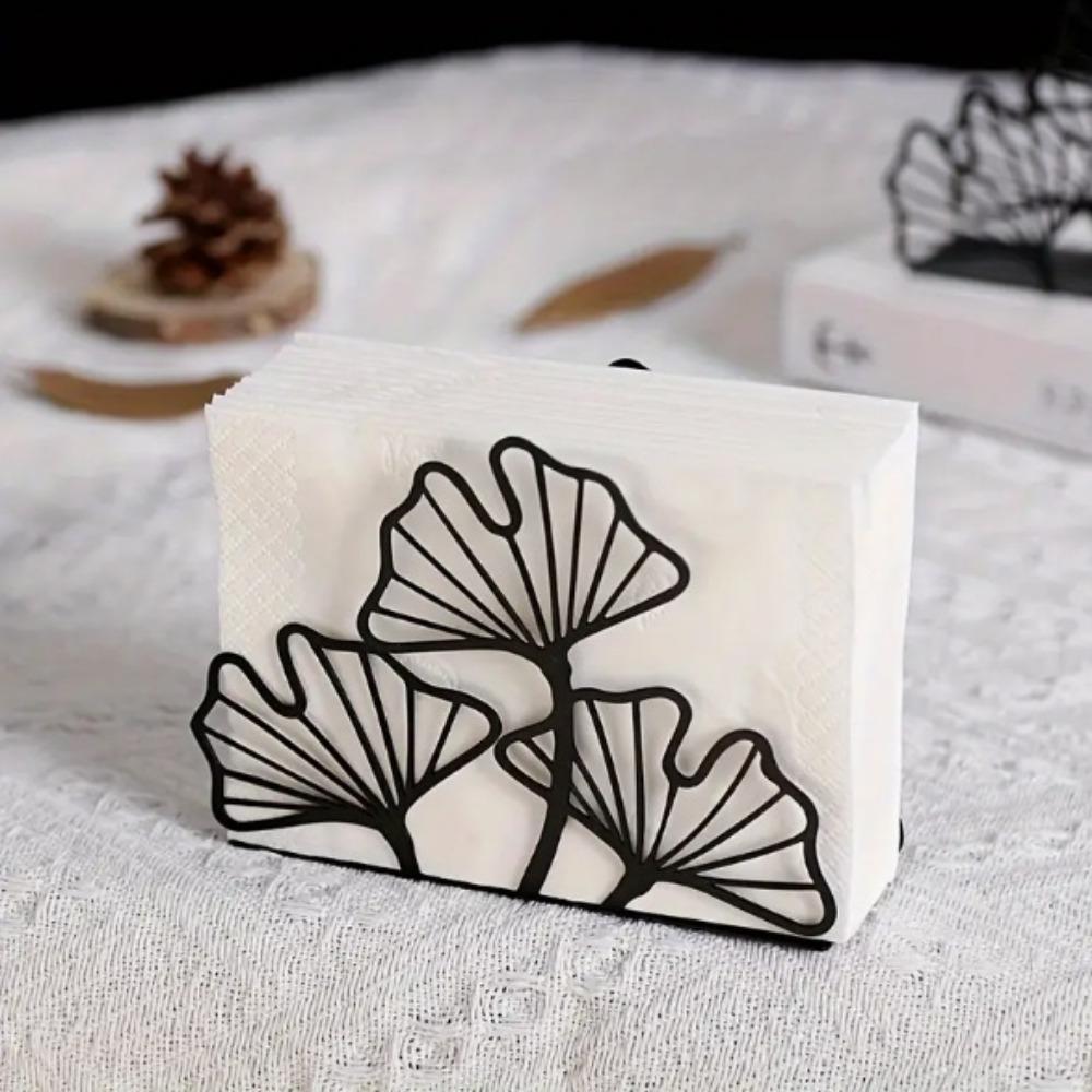 Simple Ginkgo Leaf Napkin Holder High-end Iron Tissue Rack Metal Tissue Holder  Kitchen Accessory