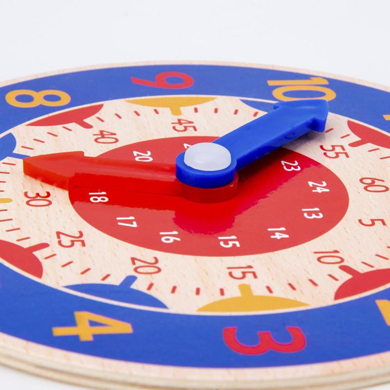 Children Montessori Wooden Clock Toys Hour Minute Second Cognition Colorful Clocks Teaching Aids for Kids Preschool Children