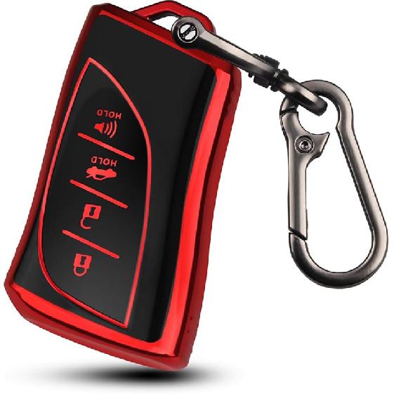 Key Fob Cover Fit for Lexus, 4 Buttons TPU Protection Key Case Compatible with 2018-2025 ES250 ES300h ES350 RX350 UX200 LS500 LS500H LC500 LC500h
