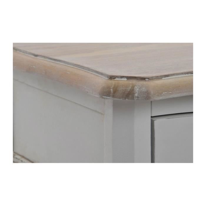 Bedside Table - WADIGA - Classic Romantic - White Wood - 1 Drawer - 35cm X 48cm X 69cm