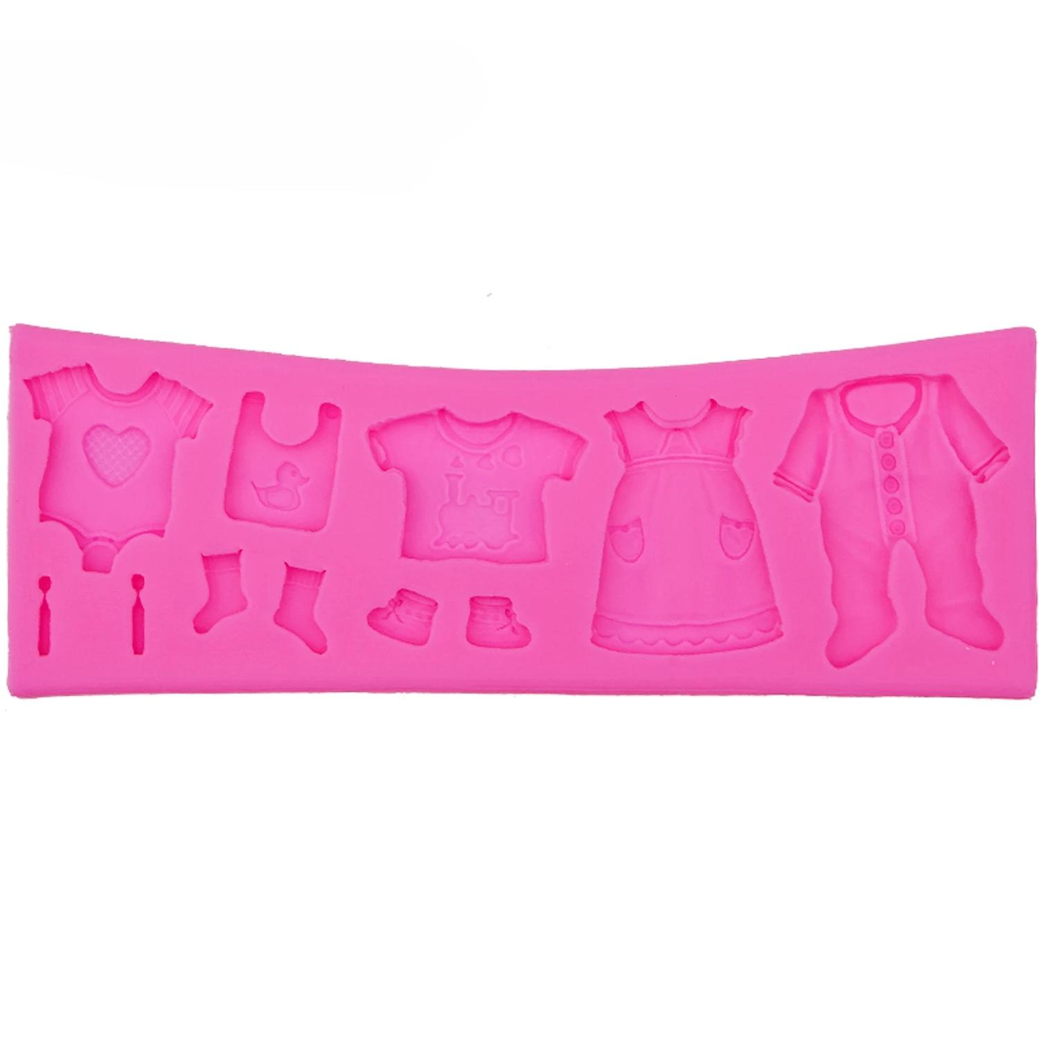 

Pop 3D Baby Clothes Shower DIY силиконовая форма для помадки кухонная форма для украшения торта для шоколада инструменты для выпечки T0534