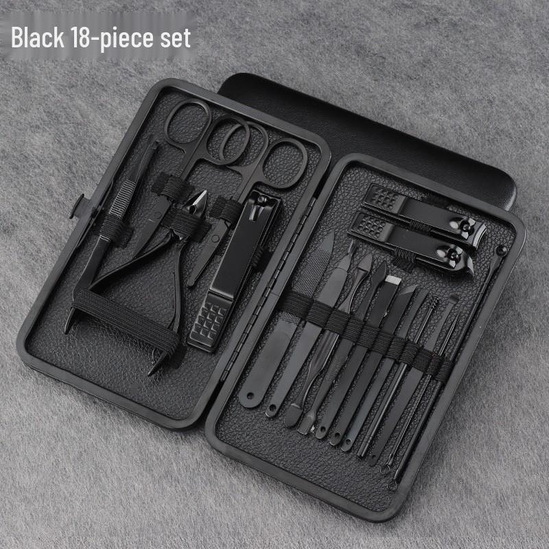 Black 18-Piece Nail Clipper & Manicure Tool Set