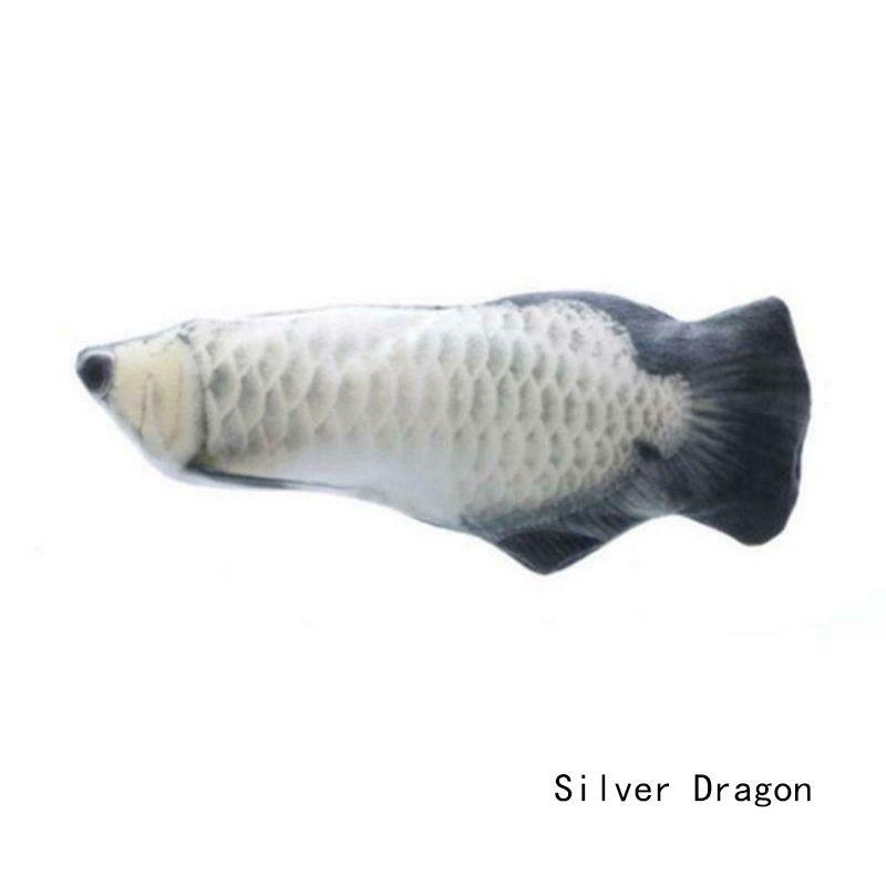Электрическая виляющая рыба Реалистичная плюшевая кукла Доставляет бесконечное удовольствие любопытным кошкам Silver Dragon