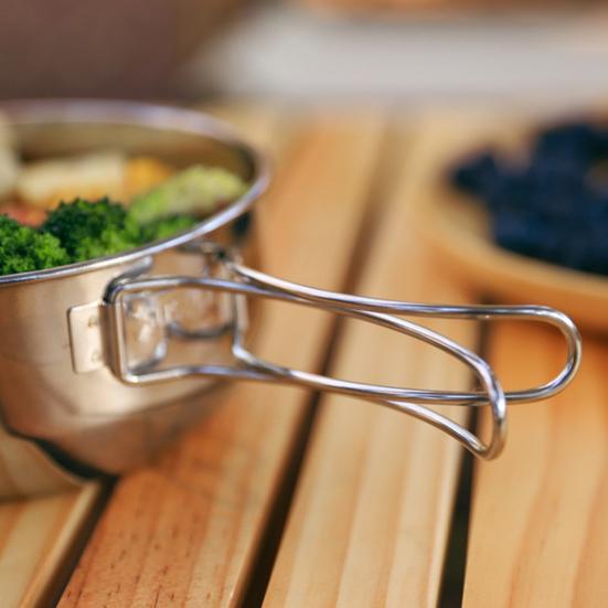 500/700ML Stainless Steel Folding Bowl Outdoor Camping Hiking Backpacking BBQ Picnic Travel Food Grade Collapsible Cooking Serving Bowl Dishware