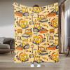 Construction Vehicle Bedspread - Heavy-Duty  Flannel Truck & Bulldozer Blanket, All-Season Soft Warm Quilted-Like Bed Cove