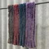 Women Winter Sable Scarf Knitted Natural Fur Shawls Fluffly Female Warm Scarves 78x25cm
