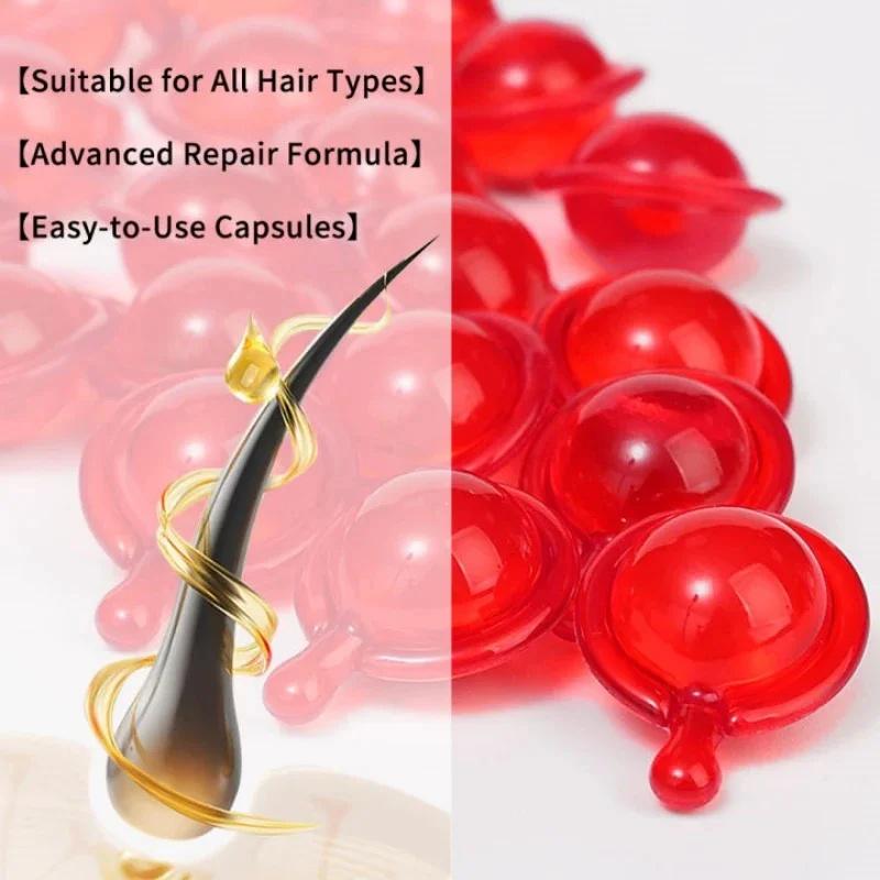 Capsula Vitamina Capelli Olio Cheratina Ripristino Rapido Capelli Morbidi Lisci Lucidi Cura Nutrire Riparare Capelli Danneggiati Trattamento Punte Secche Produc