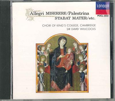 CD CAMBRIDGE KING'S COLLEGE CHOIR - Allegri: Have Mercy On Me POCL3031 POLYDOR Japan Classical Used