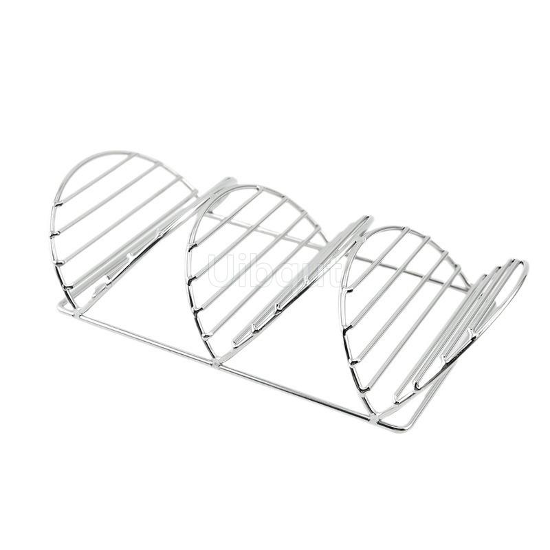 304 Stainless Steel Pancake Stand Mexican Corn Chicken Burrito fry basket pancake Taco Holder rack Stand V Shape Taco Holder