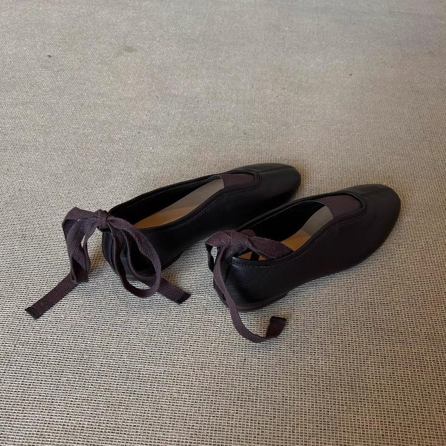 New elastic belt flat Mary Jane shoes for women's niche versatile shallow mouth single shoes for women