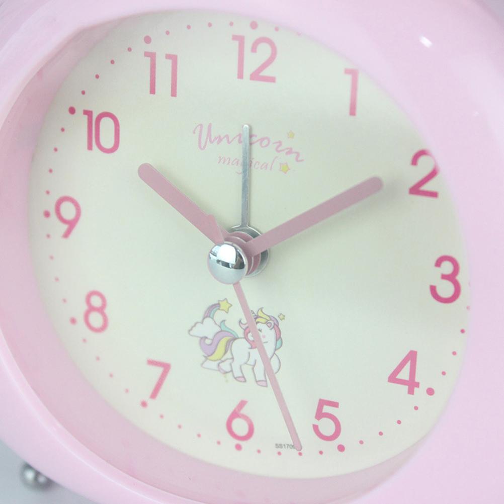 Cute Cartoon Alarm Clock Kids Students Bell Alarm Clock Child Desk Table Clock Night Light Needle Clocks Birthday Gifts