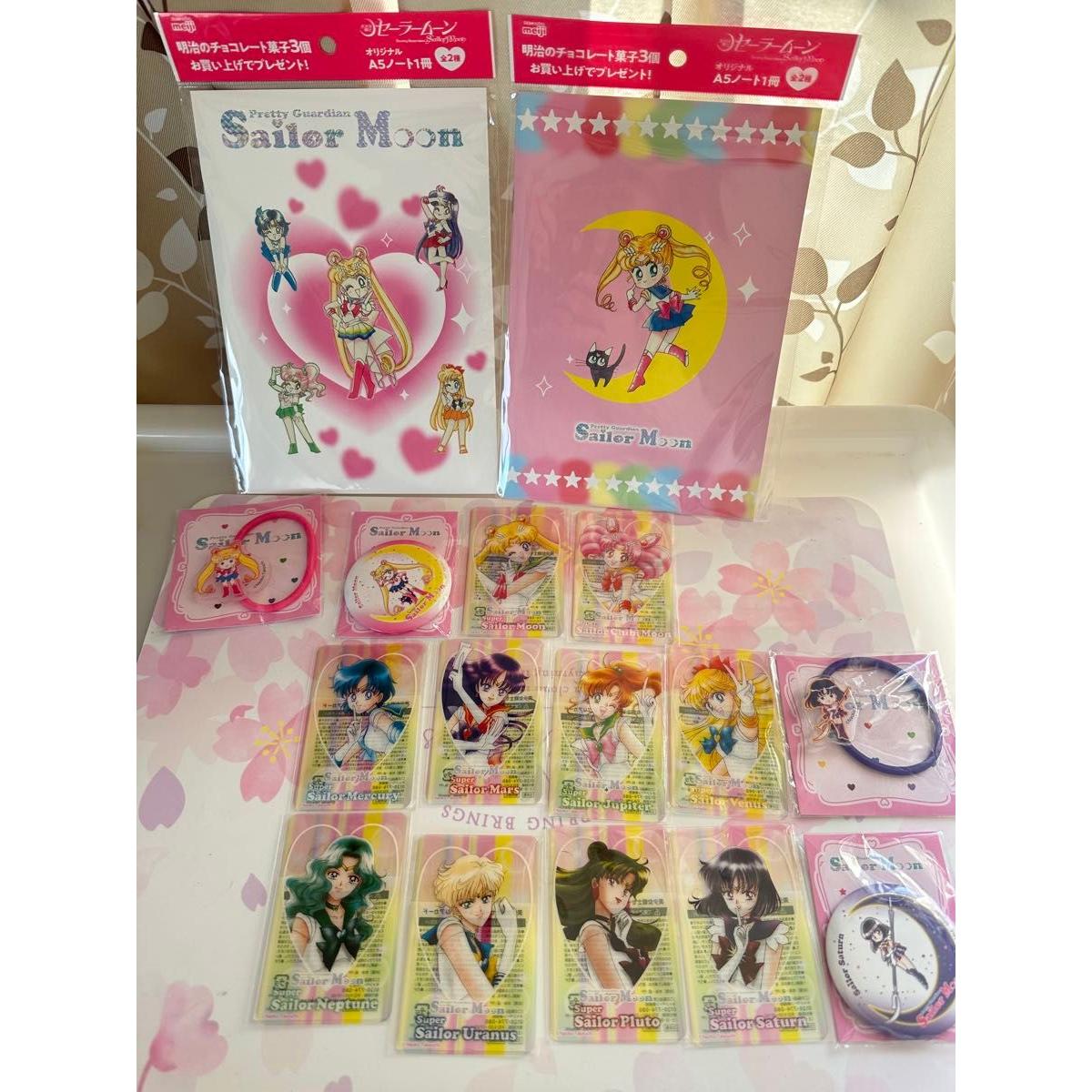 Used Sailor Moon hair tie card mirror Lawson Seven FamilyMart Aeon