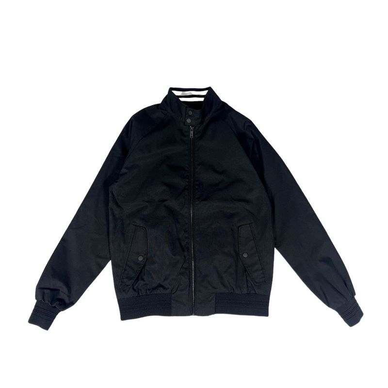 Европейская и американская мужская короткая весенне-осенняя куртка, американская повседневная Харрингтон, свободная, ветрозащитная, водонепроницаемая, для пар, однотонная верхняя одежда Black L