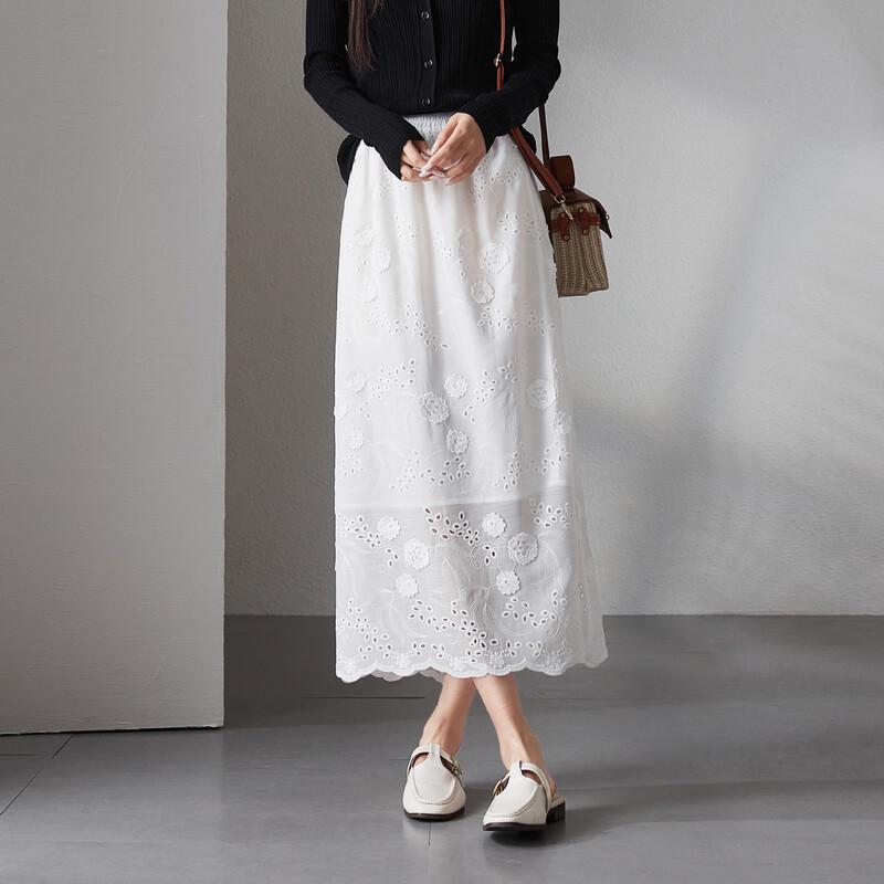 

SOFSIL Women s High-Waist Hollow-Out Floral Lace Skirt 29/XL