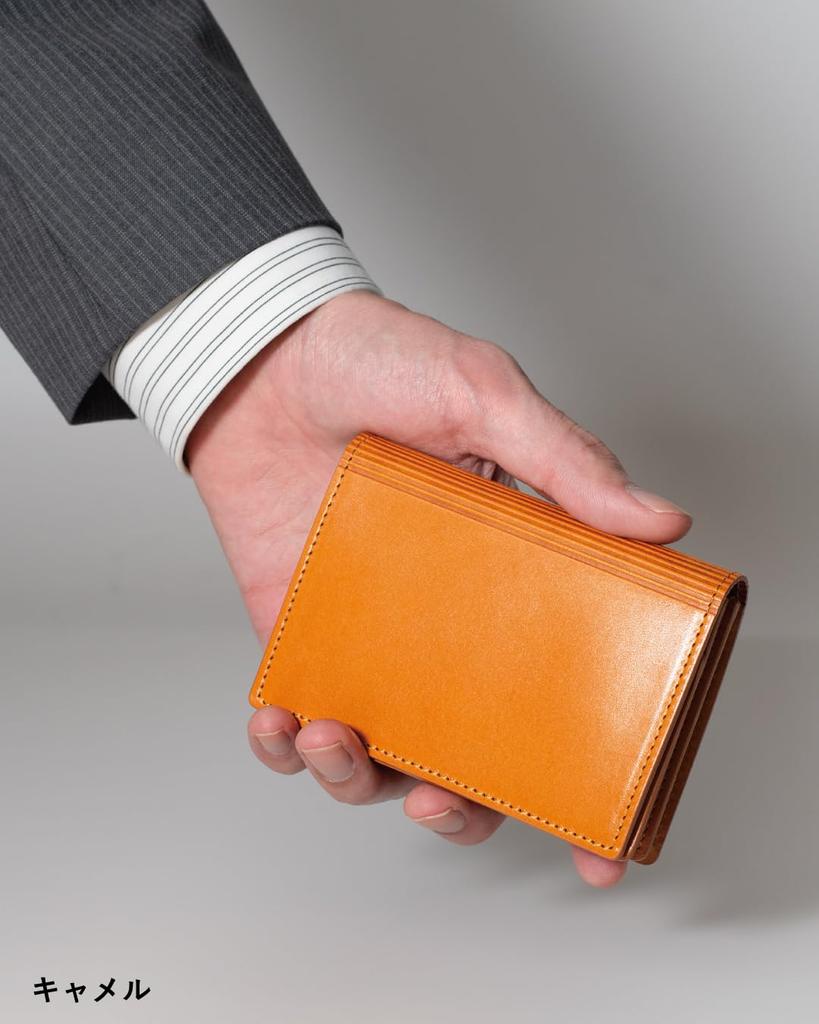 Business Card Holder for Genuine Tochigi Unique Made in Large 60 Cards [Tabarat] Men, Leather, Leather, Design, Japan, Stripes, Capacity, (Camel)