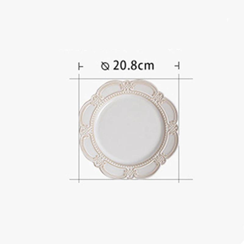 Creative Relief Ceramic Plates Vintage Restaurants Desserts Salad Plate Delicious Dishes Soup Bowl Exquisite Household Tableware