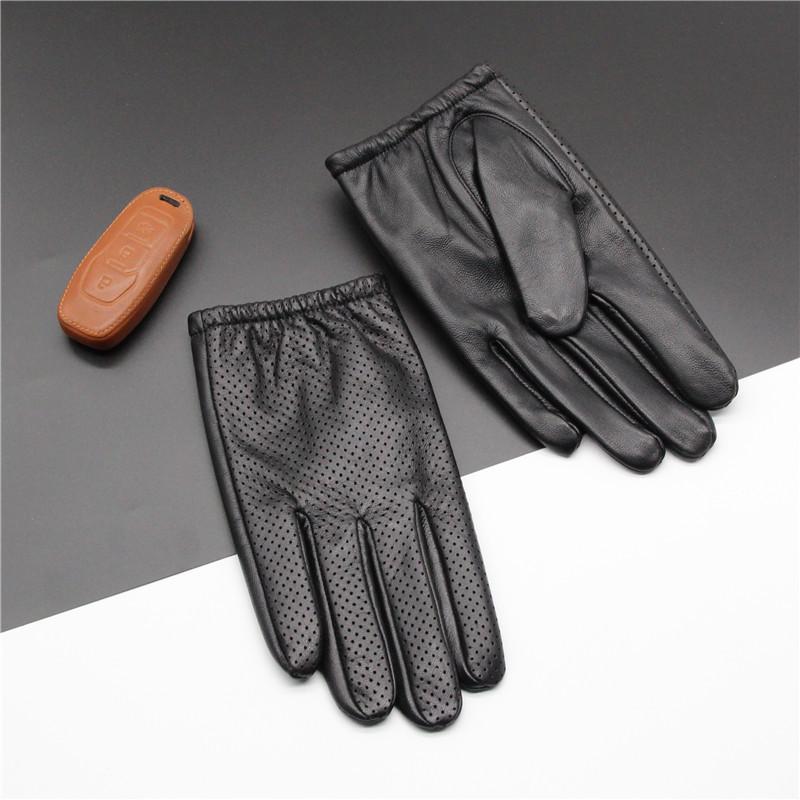 Men s Four Seasons Goatskin Leather Touchscreen Gloves for Cycling & Driving L