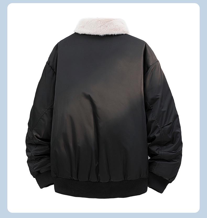 2025 Retro Fur Collar White Duck Down Winter Jacket with Fleece Lining - Thick, Warm, and Loose Niche Outerwear